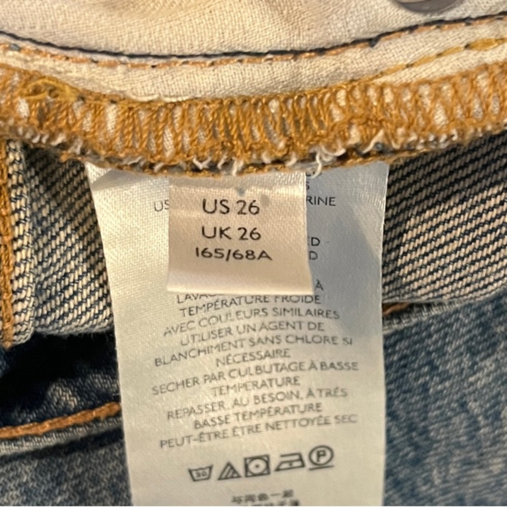 We The Free Button Fly Ripped Blue Flare High Rise Jeans Size 26 Inseam 31” - Picture 7 of 7